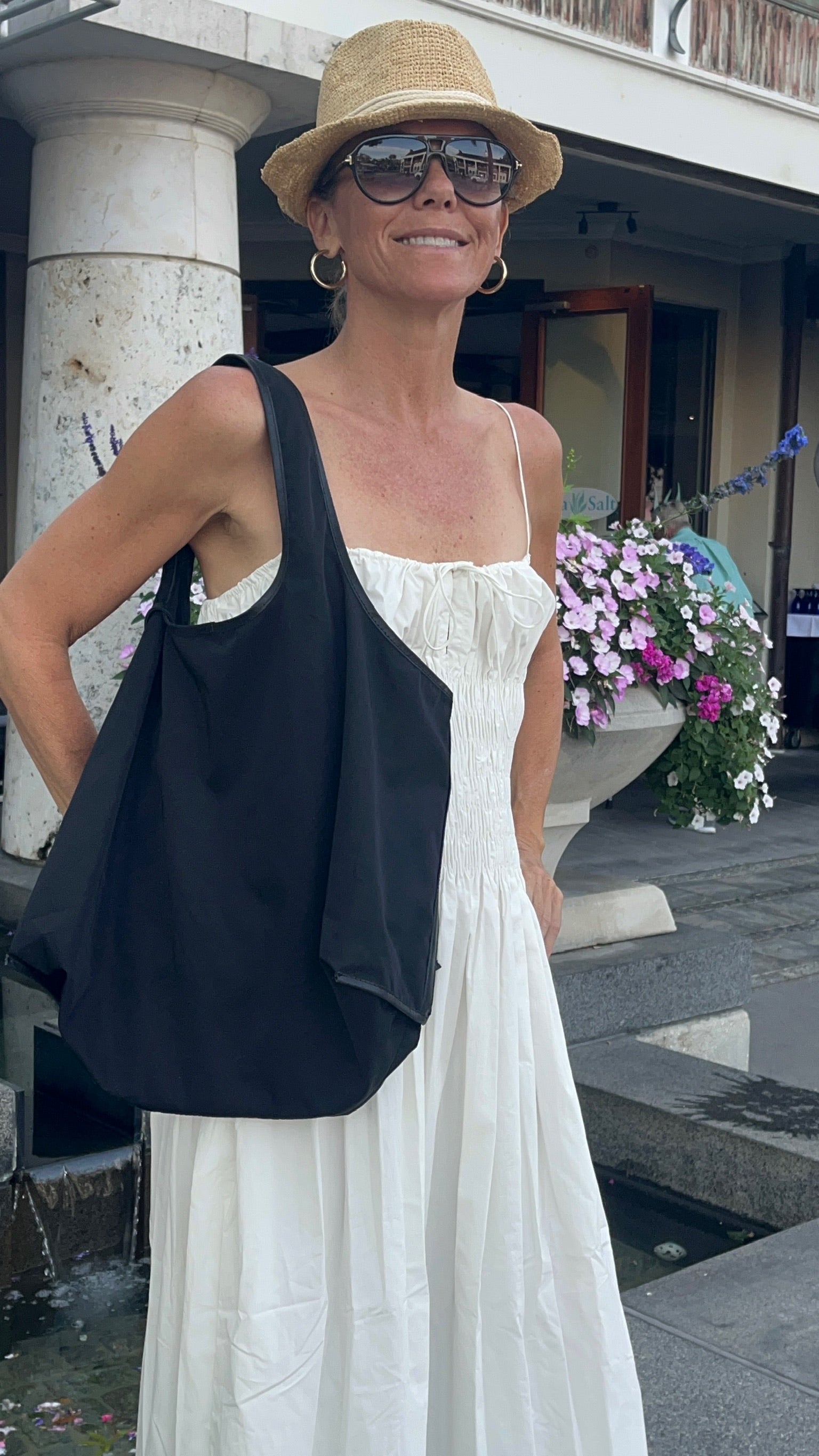 Travel-Ready Nylon Tote Bag with Wristlet | The Biscayne Bag Black
