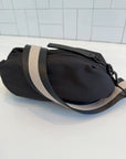 The Orlando Bag Black with Black & Cream Strap
