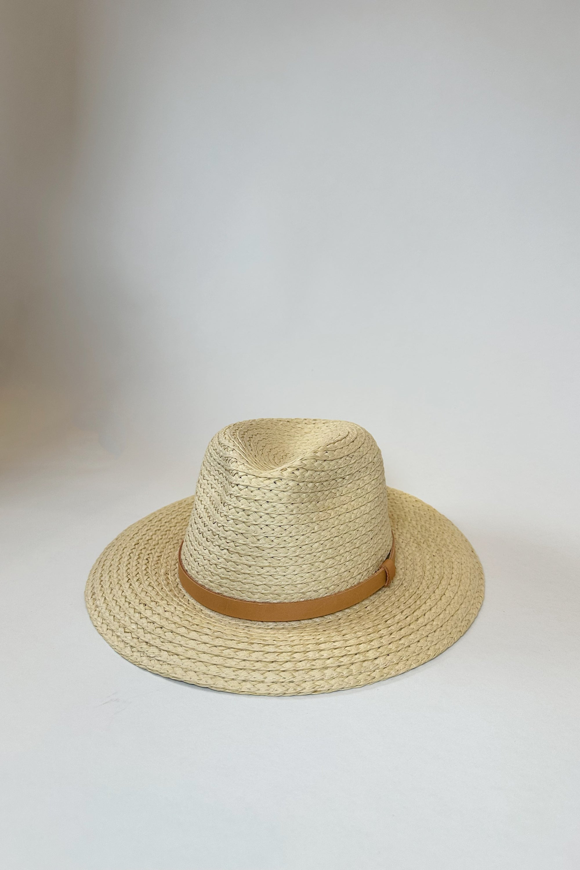 The Favorite Straw Panama Hat with tan leather band