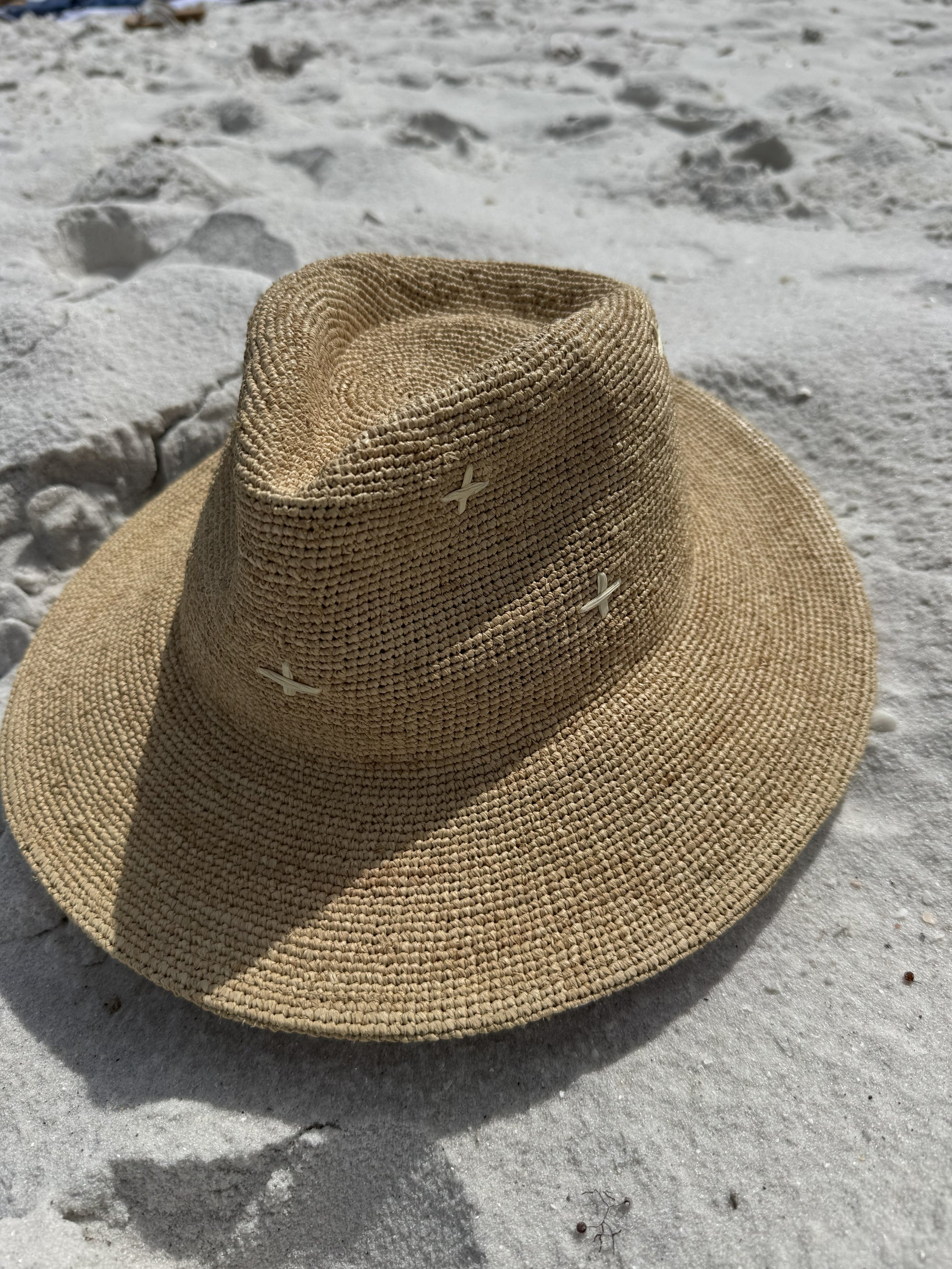 Straw hat on a sandy beach