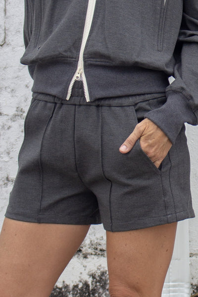 Women's Gray Double Knit Shorts - Elevated Athleisure | Coronado
