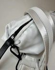 The Orlando Crossboy Belt Bag in White Camoflage with white nylon strap and white and black leather details